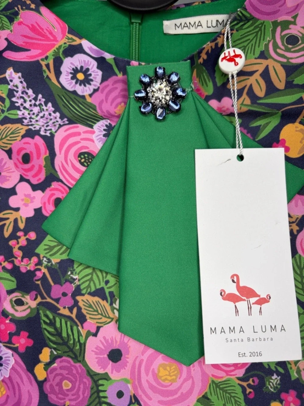 Mama luma girls boutique Green Floral Peplum Top with Matching Wide-Leg Pants